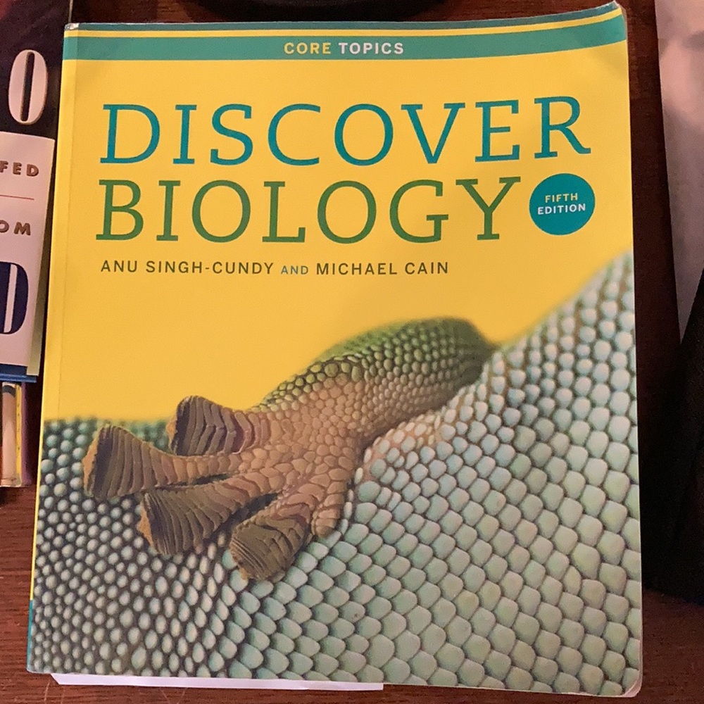 Biology textbook. Hey, it's okay to know stuff. You don't have to be in college!